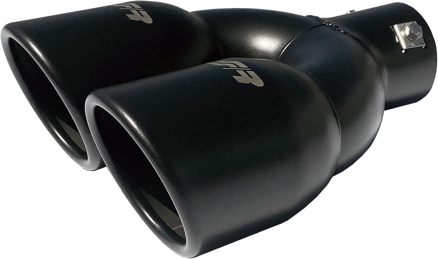 SIMONI RACING TRX/59N Universal Exhaust Terminal, Dual Inclined Outlet in Stainless Steel Black