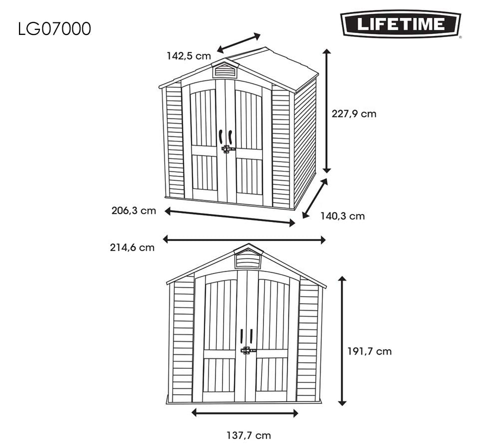 Lifetime 60282 Outdoor Storage Shed, 7 x 12 ft.