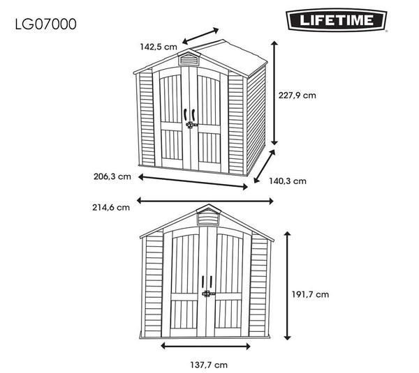 Lifetime 60282 Outdoor Storage Shed, 7 x 12 ft.