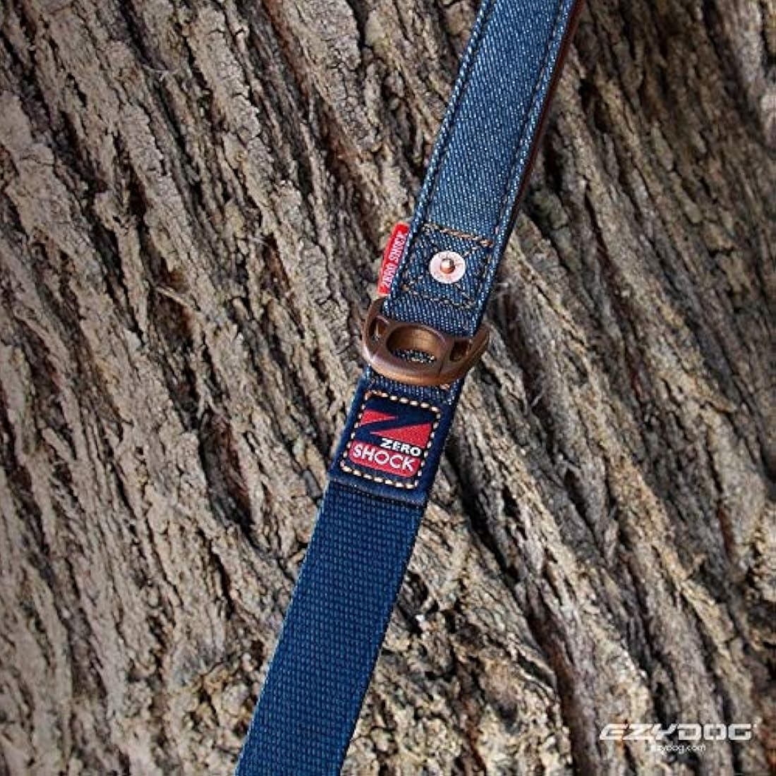 EzyDog Zero Shock Dog Lead | Shock Absorbing Traffic Control, Denim, 48 Inch