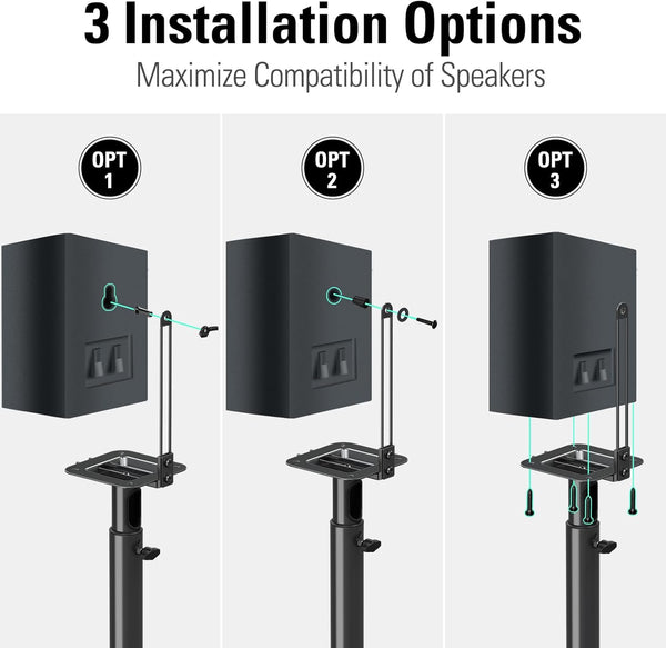 Mounting Dream Speaker Stands Height-Adjustable for Satellites up to 5 kg, Set of 2 Floor Stands