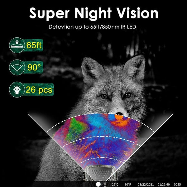 MAXDONE Wildlife Camera 4K 48MP Trail Camera, 850nm IR LEDs Night Vision Motion Activated Trail Cam IP66 Waterproof 0.2s Trigger Time Garden Camera with 32GB SD Card for Wildlife Monitoring