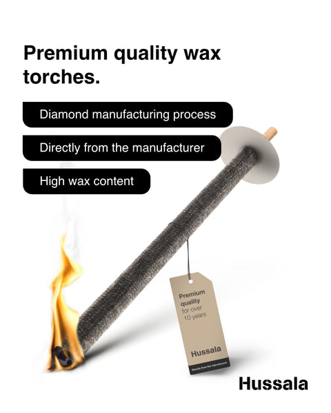Hussala Diamond Wax Torches Burning Time : 120 min [10 pieces]