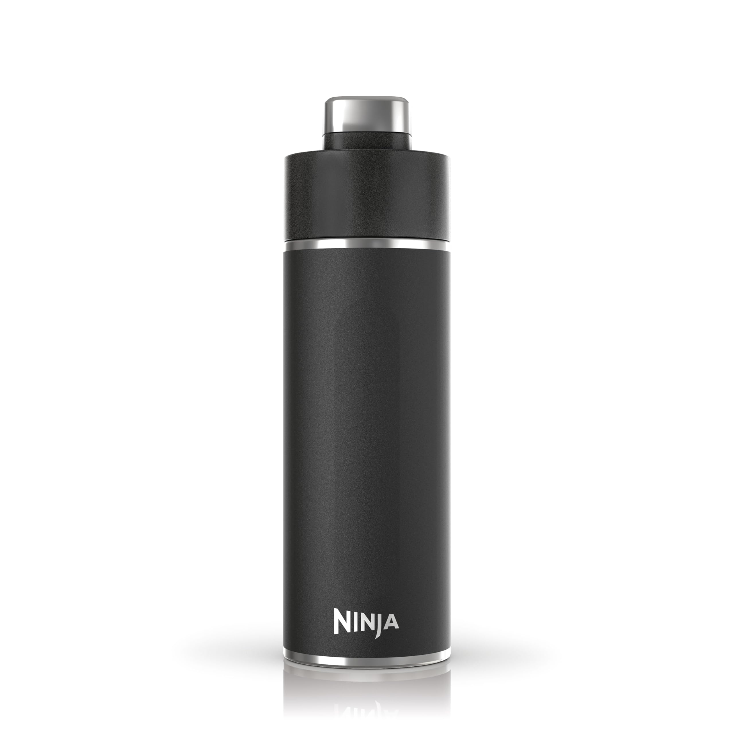 Ninja Thirsti Water Bottle and Flask 709 ML With Leak-Proof Lid, Designed For Carbonated, Hot & Cold Drinks, Ideal For Travel & Sports, Triple Insulated, Stainless Steel Bottle, Black, DW2401EUUKBK