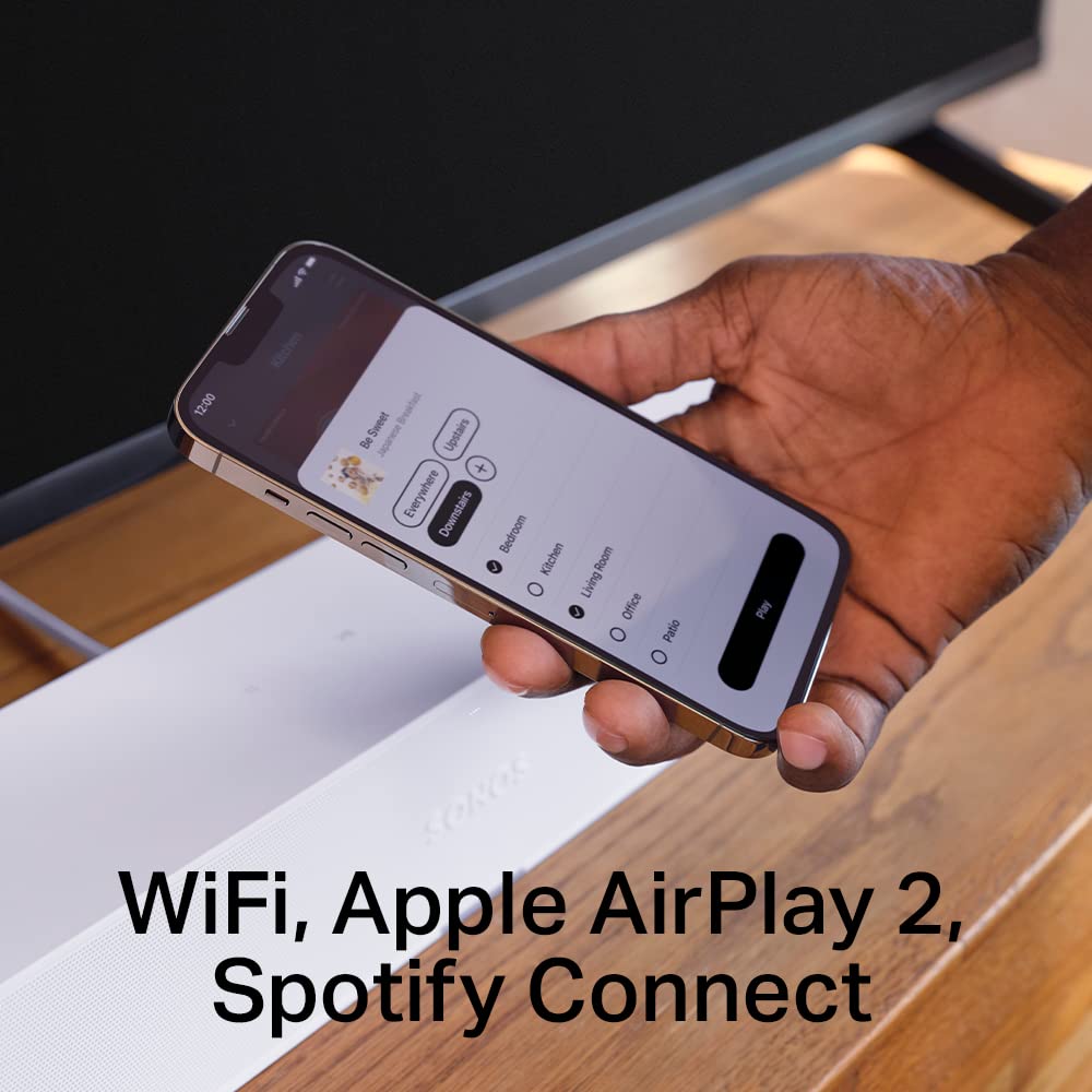 Sonos Ray Soundbar - All-in-one compact and sleek soundbar with Blockbuster sound for movies, gaming and wifi music streaming, compatible App and Apple AirPlay, in black