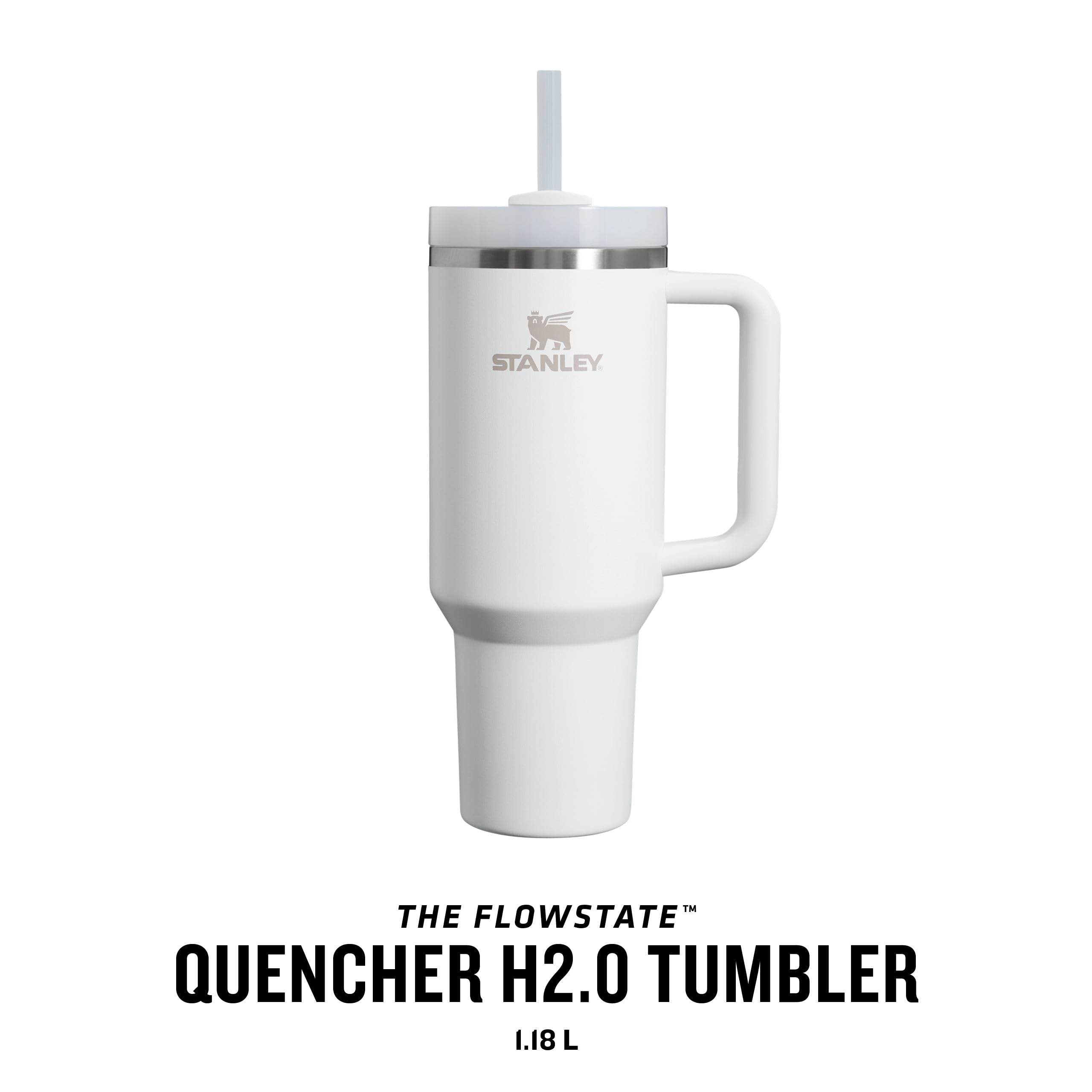 STANLEY Quencher H2.0 Flowstate Tumbler 1.2L - Cold for 11 Hours - Iced for 48 Hours - Metal Water Bottle with Straw, Handle and Lid - Dishwasher Safe - Travel Mug for Cold Drinks