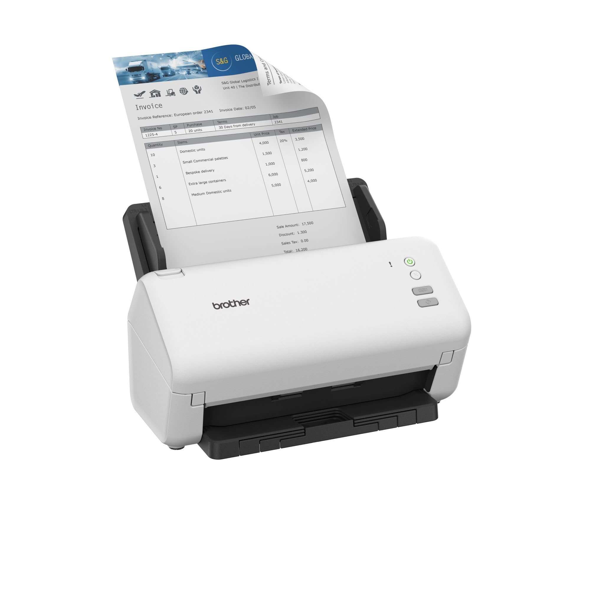 Brother ADS-4300N Desktop Document Scanner |SuperSpeed USB 3.0 |Double-sided |Advanced Image Capture, UK Plug