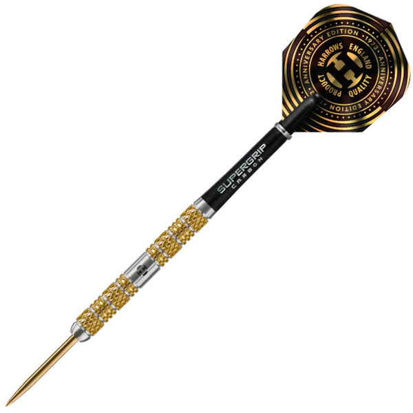 Harrows Atlantis 95% Tungsten Steel Tip Darts Set. Available in 22g, 24g, & 26g - Includes Midi Supergrip Carbon Shafts & New Anniversary 100 Micron