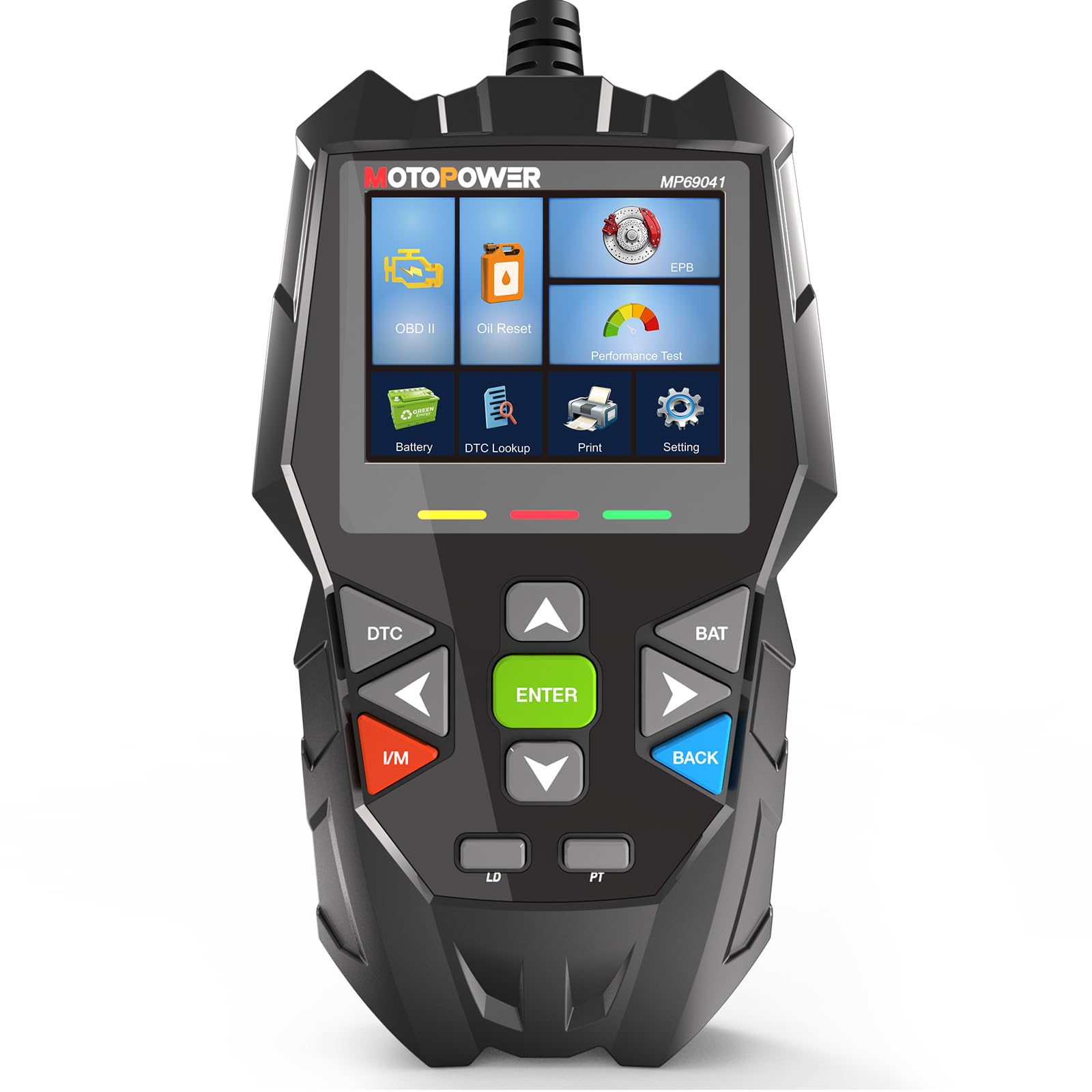 MOTOPOWER MP69041 5 in 1 Car OBD2 Scanner Check Engine Fault Code Reader Diagnostic Scan Tool, Oil Maintenance Reset, EPB Reset, Battery Test, Performance Test