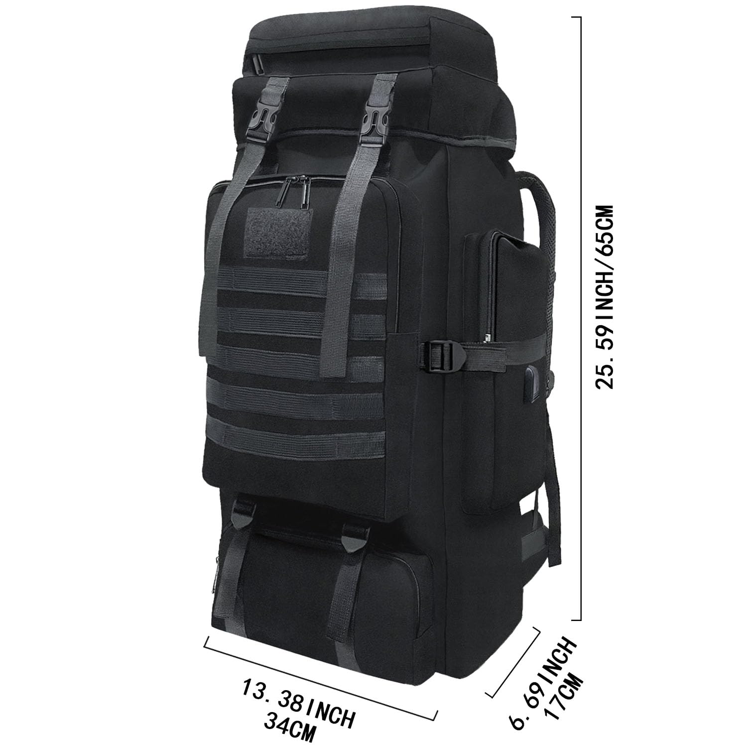 Wesoke 80L 100 liters Camping Hiking Backpack for Men, Extra Large Survival Hunting Backpack, Waterproof Big Molle Military Tactical Rucksack, Oversized Outdoor Sport Travel Daypack