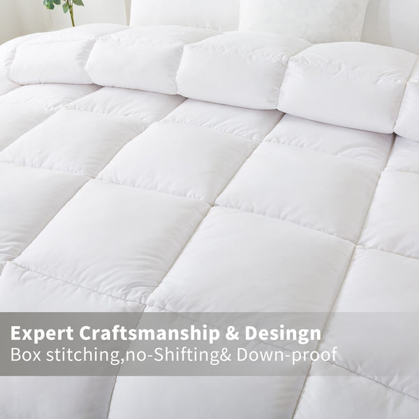 HOMEFOUCS King Size Duvet,13.5Tog Luxurious Wool Duvet, Washable Wool Filled Quilt, 230T Soft Fabric(King size: 230x220cm)