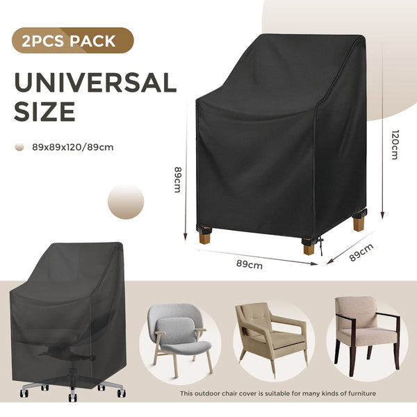 widesmile Garden Chair Cover Patio Stacking Chair Cover Waterproof 420D Oxford Fabric Outdoor Protective Cover for Stackable Chairs Anti-UV