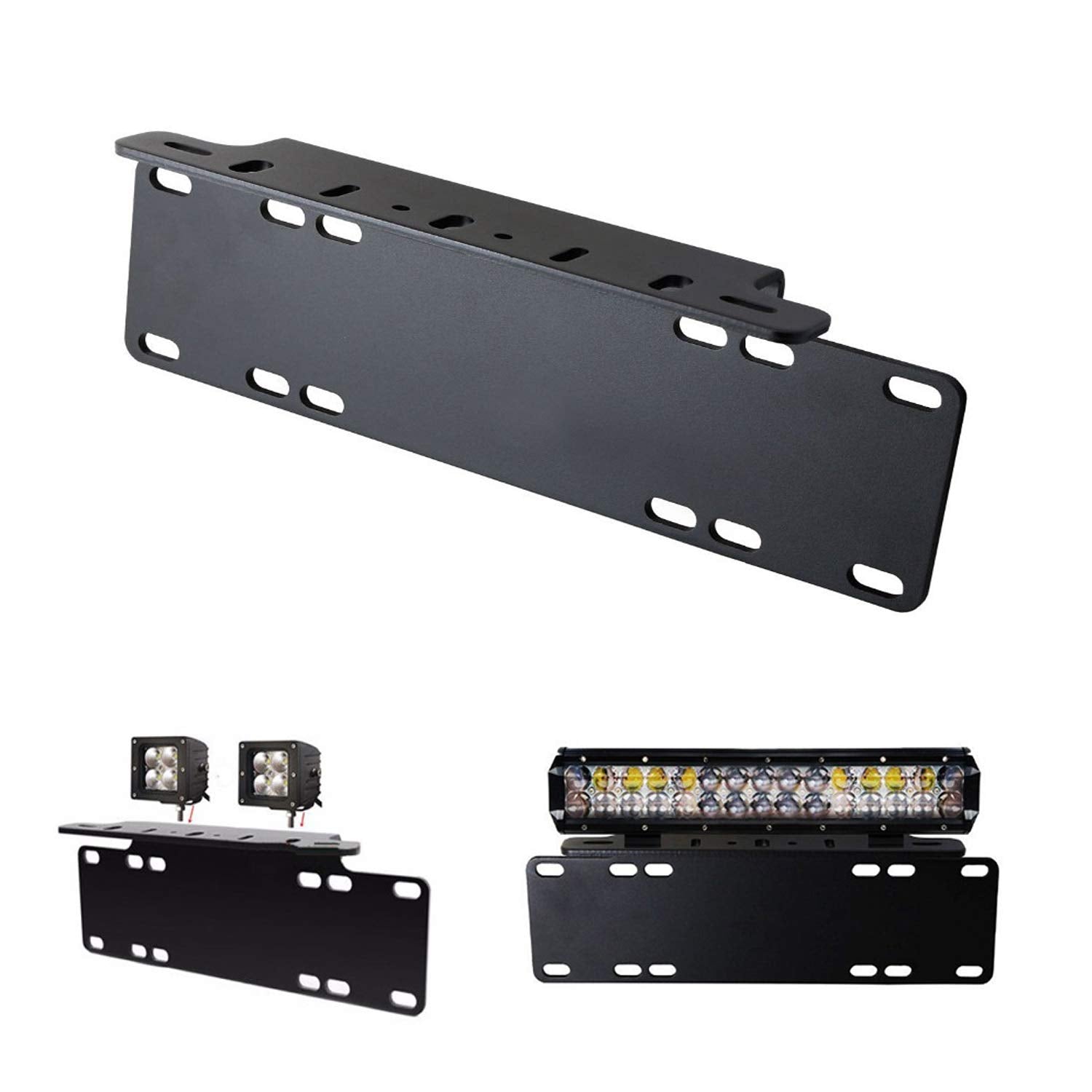 RIGIDON Heavy Duty Led Work Light Bar Licence Number Bumper Plate Mounting Brackets Frame Holder For Car Off road Truck SUV UTE ATV 4x4 Aluminum Alloy Black Color