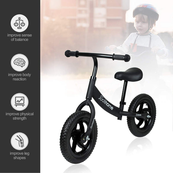 12" Balance Bike Carbon Steel Frame No Pedal Walking Balance Bike Training Bicycle for Kids and Toddlers 2- to 6 Years Old