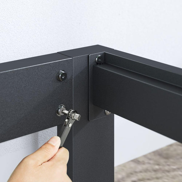 Zinus Arnav Super King Bed frame - Bed 180x200 cm - 26 cm Height - Metal bed frame with Wood slat support - Black