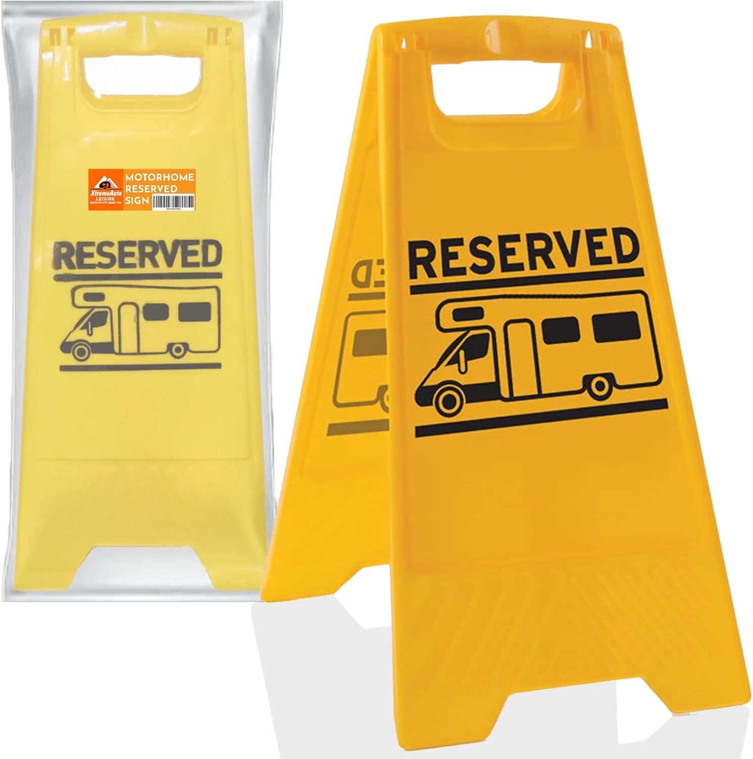 Xtremeauto Motorhome Campervan Campsite Reserved Yellow Pitch Board Parking Sign