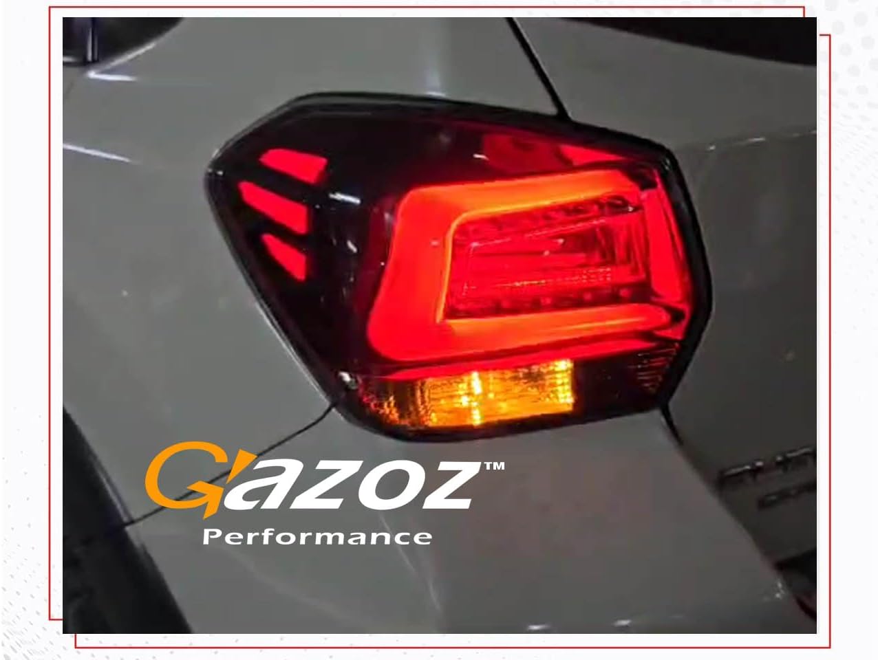 GAZOZ PERFORMANCE Exterior Accessories - LED Tail Lights C Shape Bar R+L Compatible With Subaru Crosstrek 2012-2017 XV & Imprera - Black Smoke Lens Black Base