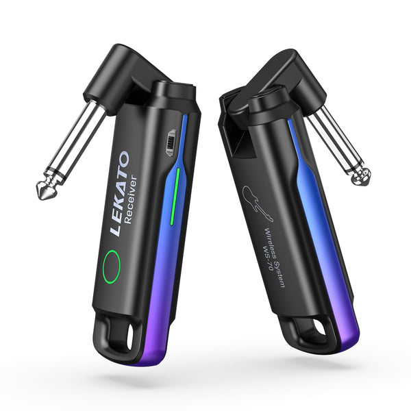 Wireless Guitar System,LEKATO Wireless Guitar Transmitter Receiver with 70 Channels,<3ms Low Latency Rechargeable Digital Audio Guitar Cable Cordless Bass Jack Lead for Electric Guitars,Bass,KeyBoard