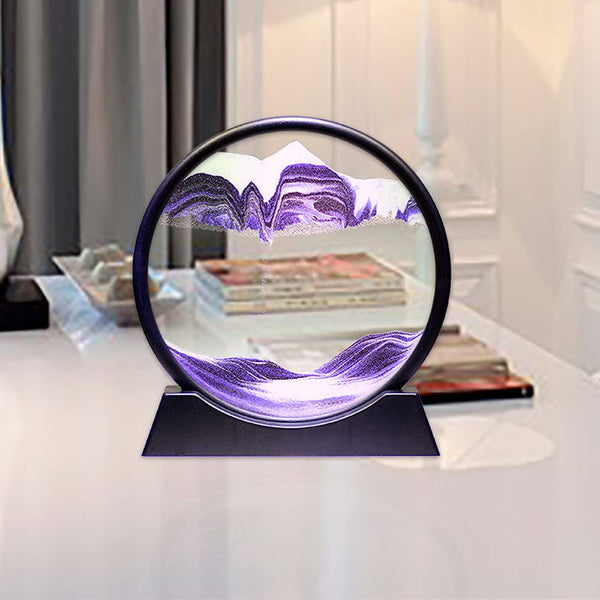 Arthink Moving Sand Art Picture,Liquid Motion 3D Sea Sandscape in Motion Display, Flowing Sand Frame Desktop Art Bookshelves Home Office Decoration(12 inch, Green)