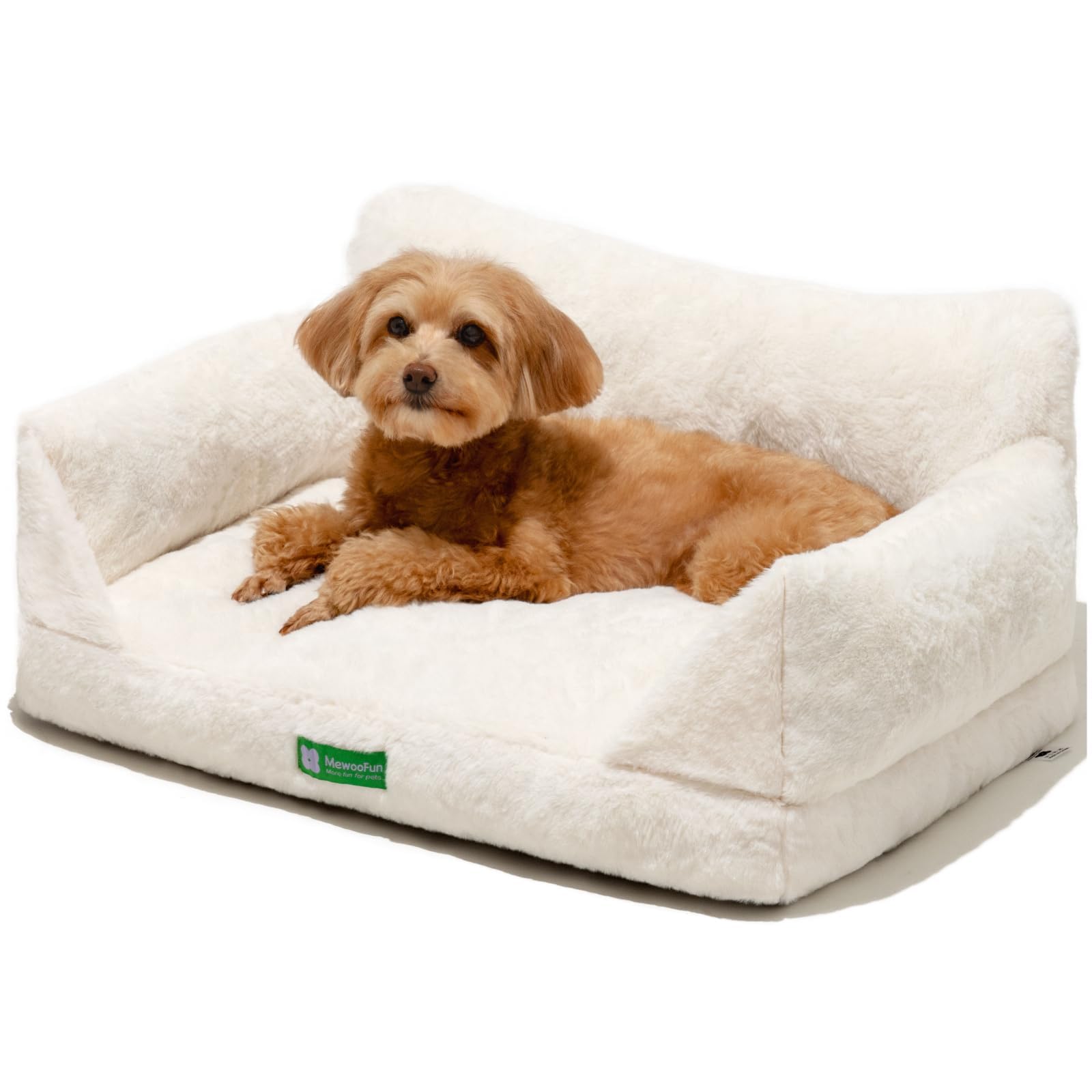 MEWOOFUN Cat Sofa Cat Bed for Indoor Cats, Kitten Bed Pet Sofa with Removable Washable Cover and Non-Slip Bottom for Small Dogs, 65x45cm White