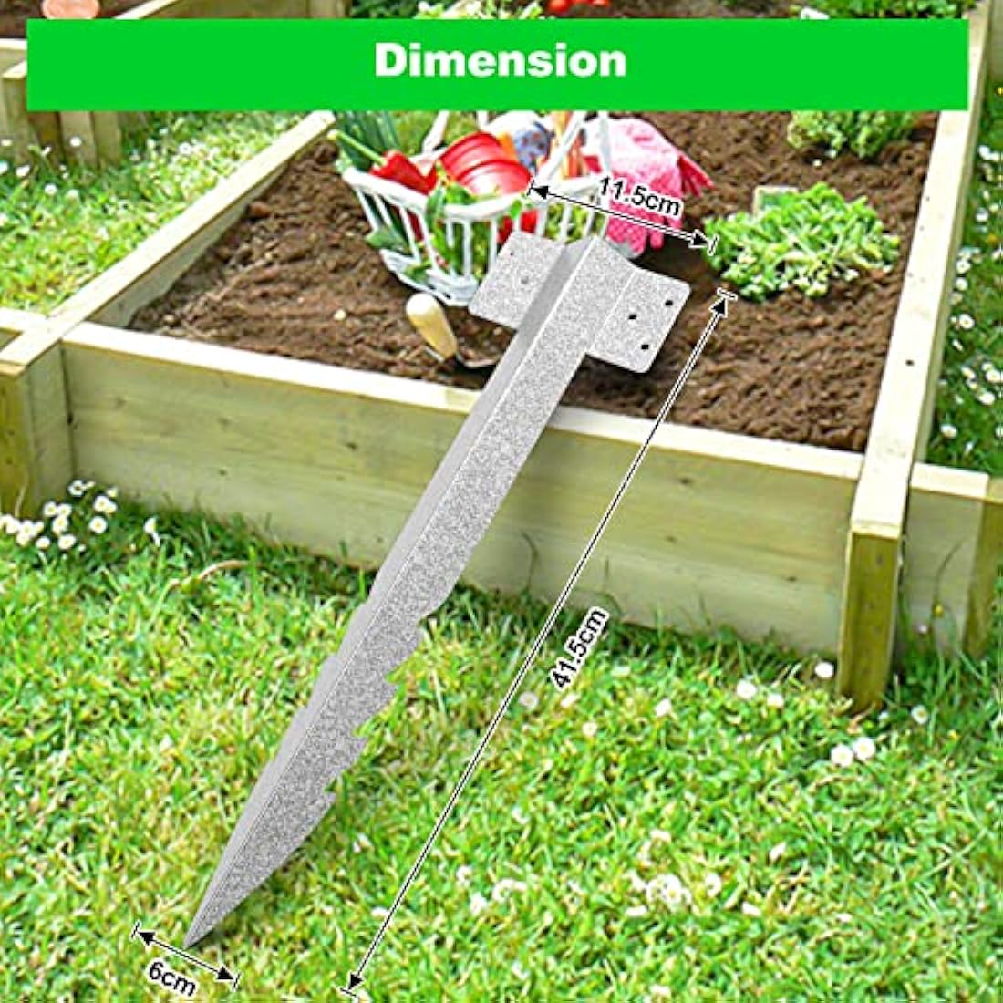 Dijia 20 Pack Railway Sleepers Brackets- Heavy Duty Sleeper Stakes for Railway Sleepers Garden Pathway Garden Edging Sleepers Fixing, steel
