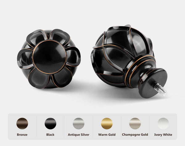 KAMANINA Curtain Poles for Eyelet Curtains 80 to 304 cm, Extendable Black Curtain Pole with Brackets, 22 mm Diameter Single Curtain Rod with Netted