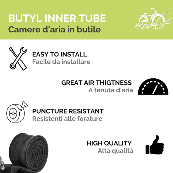 Ecovelo Pair of 2 Tyres 700 x 25C (25-622) + Inner Tubes for Road Bike Road Bike