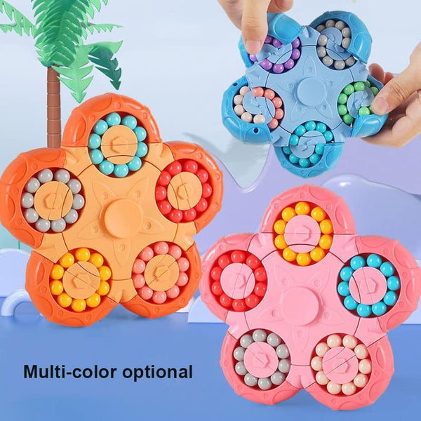 jiuhao Magic Bean Rotating Cube Toy,Fidget Toy Spinner Ball Sorting Game Puzzle Brain Training Handheld Spinning Decompression Toy,Jigsaw Bean Toy Gifts for Kids,Teens,Adults Rotating Finger Cube Toy