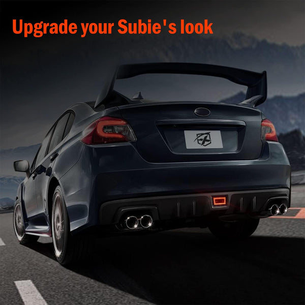 GAZOZ PERFORMANCE F1 Clear Lens LED Rear Fog Light Kit - Plug and Play Brake Light Compatible With 2015-2021 Subaru WRX STI Red Bar - Functions as Tail Lamp & Brake Lamp