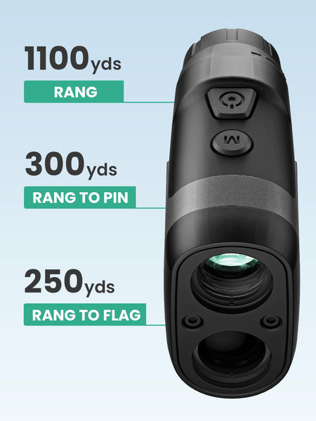 MiLESEEY Golf Range Finder with Slope On/Off,1100Yards,±0.5yard Accuracy,Flag Lock with Vibration,Legal for Tournament Play, Scan Measurement for Golfers,Carrying Case, Free Battery