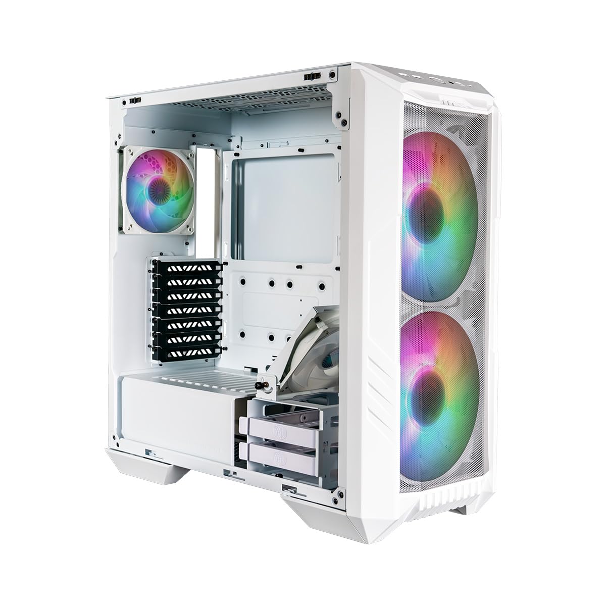 Cooler Master HAF 700 PC Case - Full-Tower, E-ATX Compatible, 5 x Pre-Installed Fans, Rotatable Radiator Bracket, TG Side Panel, Tool-Free Design, ARGB Controller Included