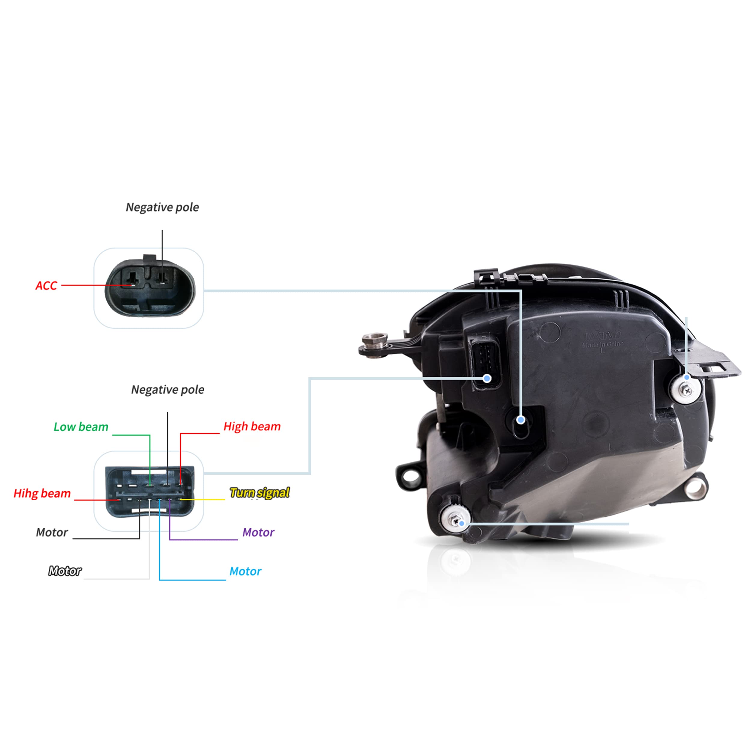 VLAND LED Tail Light Compatible with BMW Mini Cooper F55 F56 F57 2014-2021, Rear Lights with Sequential Turn Signal, Electroplated housing, Red
