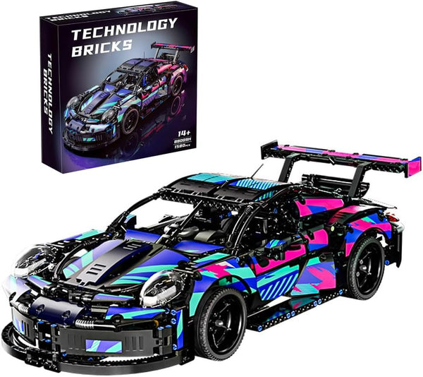 Technik Sports Car Building Kit for Porsche 911 RSR, 1580 Pieces Supercar Racing Car Model Construction Kits, MOC Creative Supercar Toys, Exclusive Collectible Race Car Model, Gifts for Boys Adult