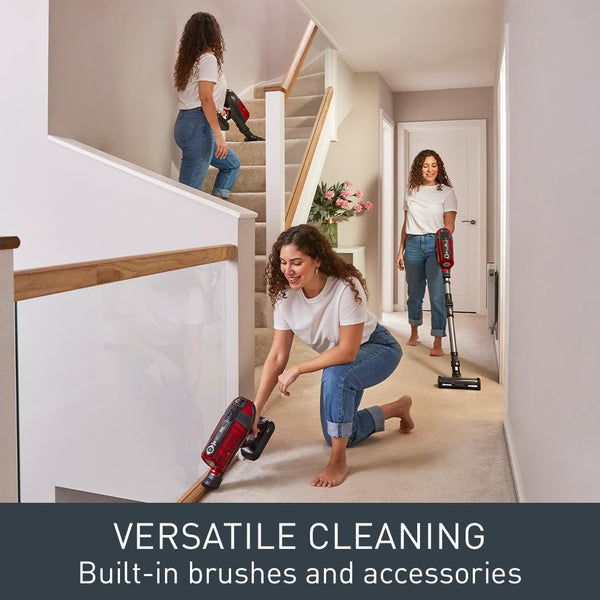 Tefal Cordless Stick Vacuum Cleaner X-Force 12.60 – 45 min Runtime, Handheld & Flexible Vacuum Cleaner, Pet & Car Tool, Red, TY98A2GO