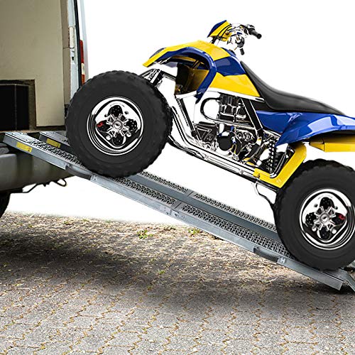MONZANA® 2x Heavy Duty Loading Ramps 160x22.5x4.5cm | Galvanised Steel Non Slip Perforated Surface | 400kg Load Capacity | Motorbike Access Ramp ATV Quad Motorcycle Lawnmower Scooter Machinery