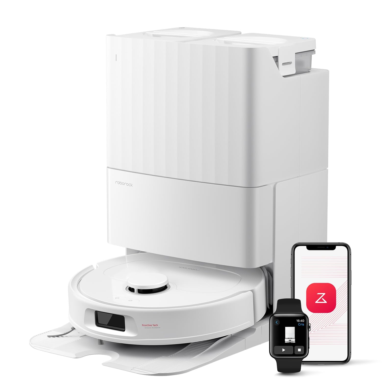 roborock Qrevo Series Robot Vacuum Cleaner with Mop, 10,000Pa Suction, Upgraded from Qrevo S, Dual Anti-Tangle Brushes, Smart Obstacle Avoidance, Auto Mop Washing&Drying, All-in-One Dock,Black(QV 35S)