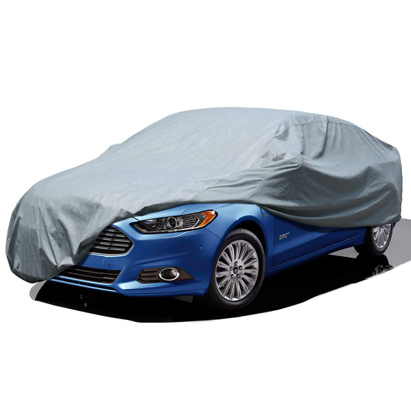 Leader Accessories Full Car Cover Premium 5 Layers Waterproof Breathable Vehicle Cover Universal Fit (Sedan-200"x61"x50",Grey,Outdoor)