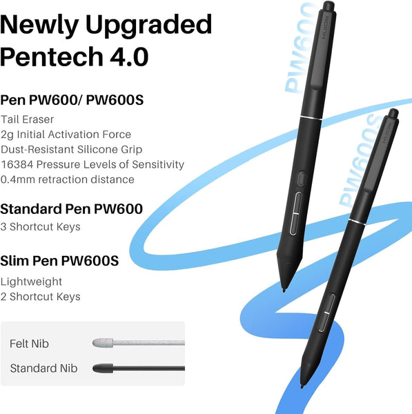 HUION Kamvas Pro 16(4K) UHD Graphic Tablet with Screen, 15.6-inch Monitor Full-Laminated Anti-Glare, Tilt Function 8192 Battery-Free Stylus PW517 for PC, Mac, Android