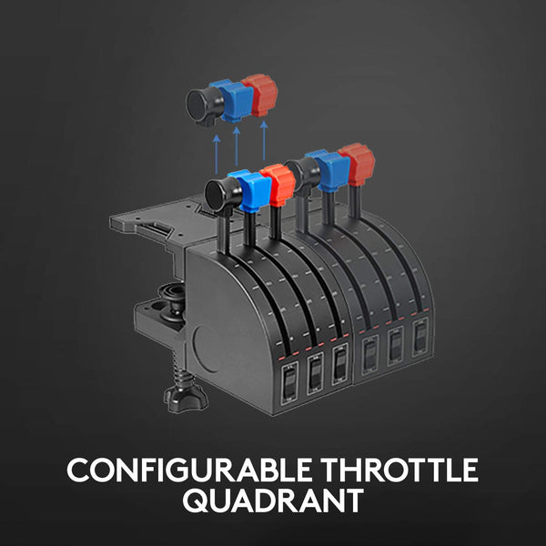 Logitech G Saitek PRO Flight Yoke System, Professional Simulation Yoke and Throttle Quadrant, 3 Modes, 75 Programmable Controls, Configurable Throttle Knobs, Steel Shaft, USB, PC - Black