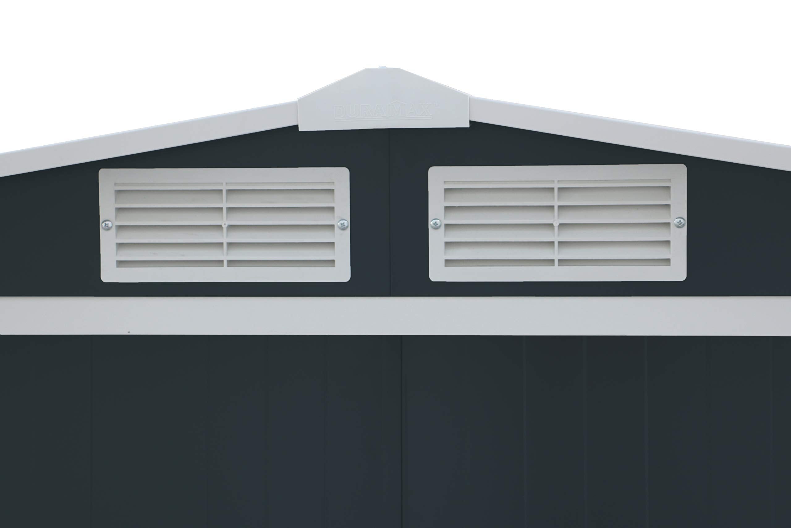 Duramax ECO 8 x 8 (6.35 m2) Metal Garden Storage Shed, Hot-Dipped Galvanized Metal Garden Shed, Tool Storage Shed, Strong Reinforced Roof Structure, Maintenance-Free Metal Shed, Anthracite