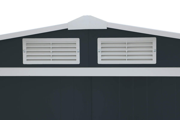 Duramax ECO 8 x 8 (6.35 m2) Metal Garden Storage Shed, Hot-Dipped Galvanized Metal Garden Shed, Tool Storage Shed, Strong Reinforced Roof Structure, Maintenance-Free Metal Shed, Anthracite