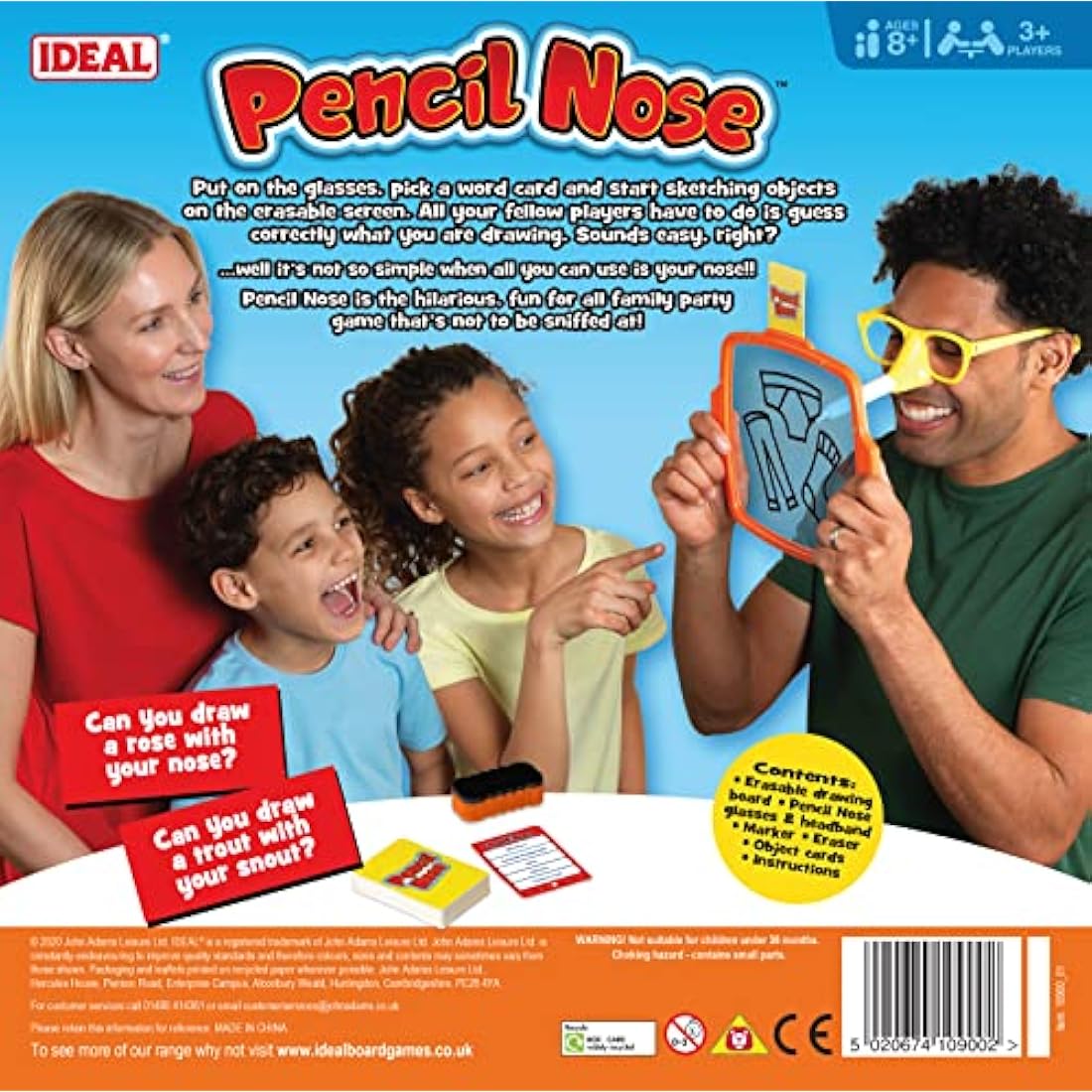 Ideal | Pencil Nose: The hilarious drawing game that’s not to be sniffed at! | Family Games | For 3+ Players | Ages 8+