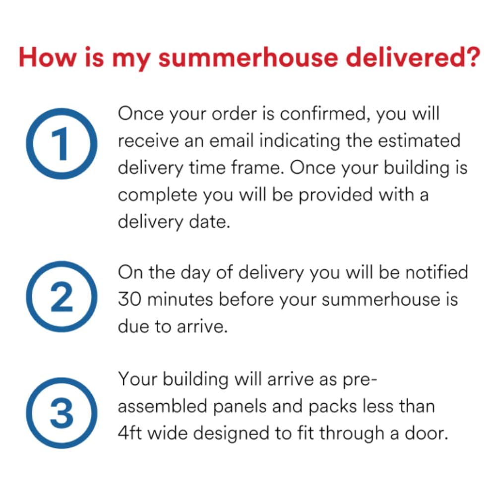 BillyOh Petra 12x10 Reverse Apex Summer House Shed, Log Cabin | Wooden Garden Room with Wide Double Doors, Tear Resistant Felt, Tongue and Groove Construction | Versatile Tiny Home or Garden Office