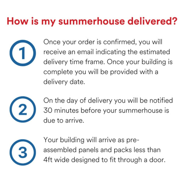 BillyOh Petra 12x10 Reverse Apex Summer House Shed, Log Cabin | Wooden Garden Room with Wide Double Doors, Tear Resistant Felt, Tongue and Groove Construction | Versatile Tiny Home or Garden Office