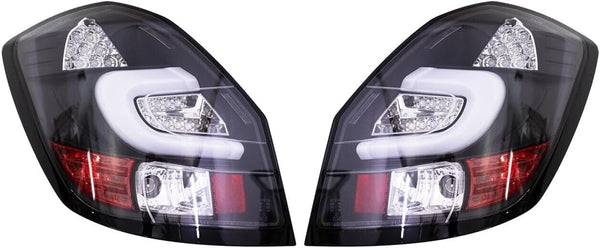 GAZOZ PERFORMANCE LED Tail Lights compatible with Fabia II 2007-2014 Mk2 - Black Base White Bar