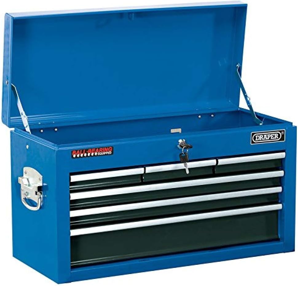 Draper Tools 51690 Six Drawer Narrow Pattern Tool Chest, blue