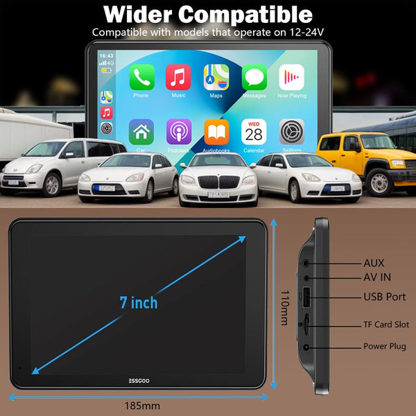 10.26" Wireless Carplay Screen 360 Rotation 4K Dash Cam Carplay & Android Auto Car Stereo Car Audio Receivers with 1080p Backup Camera GPS Navigation/Mirror Link/Voice Control/Siri