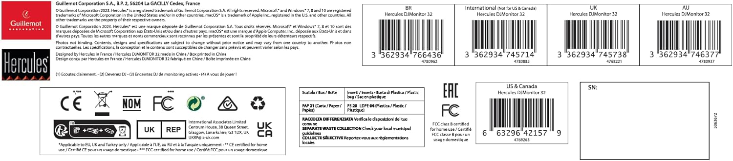 Hercules DJMonitor 32 – Compact 2-Way Active DJ Monitors with 3.5” Speakers for Studio and DJ