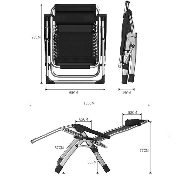 DQCHAIR Outdoor Reclining Zero Gravity Chair with Cup Holder, Extra Wide Adjustable Lounger Chair for Patio Garden Beach Pool, With Cushions Support 200kg (Black1)