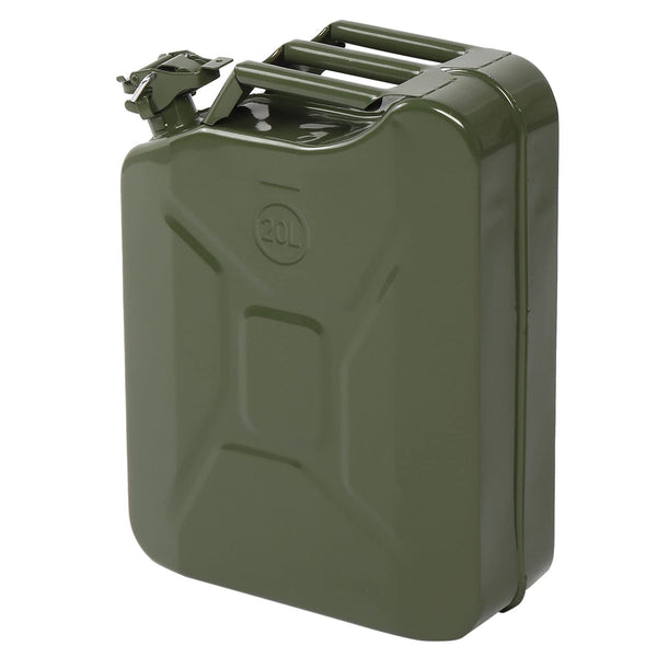 Bonnlo 20L Petrol Can Fuel Oil Storage Can Metal Jerry Diesel Tank with Flexi Spout For Diesel, Petrol, Oil Container (Green)